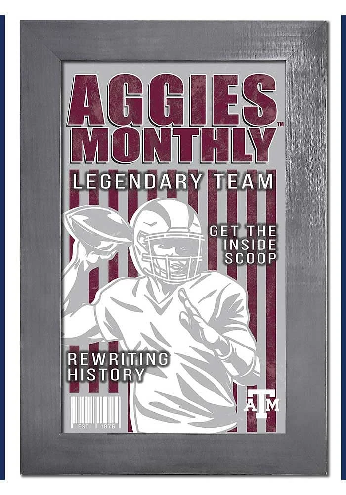Texas A&M Aggies 11x19 Framed Monthly Sign - Maroon