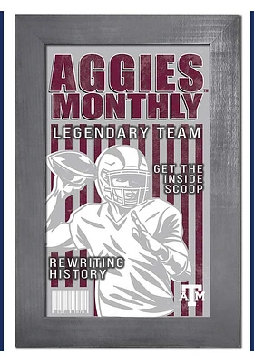 Texas A&M Aggies 11x19 Framed Monthly Sign - Maroon