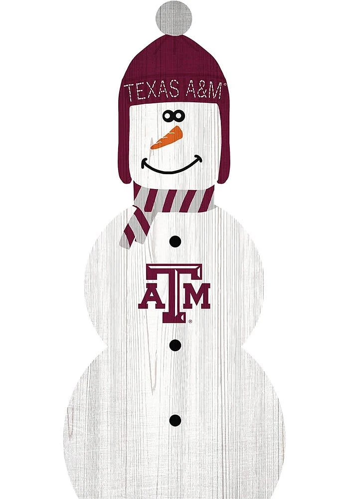 Texas A&M Aggies Snowman Leaner Sign - Maroon