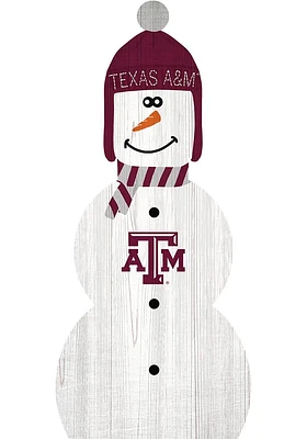 Texas A&M Aggies Snowman Leaner Sign - Maroon