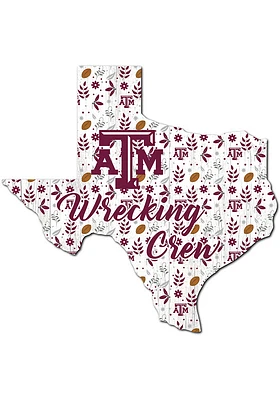 Texas A&M Aggies 24 Inch Floral State Wall Art