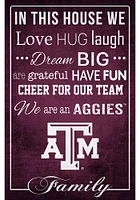 Texas A&M Aggies In This House 17x26 Sign - Maroon