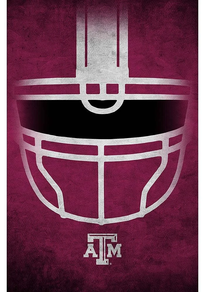 Texas A&M Aggies Ghost Helmet 17x26 Sign - Maroon