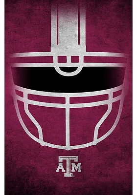Texas A&M Aggies Ghost Helmet 17x26 Sign - Maroon