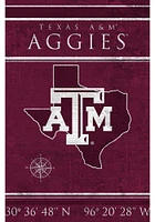 Texas A&M Aggies Coordinates 17x26 Sign - Maroon