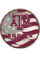 Texas A&M Aggies Flag 24 Inch Barrel Top Sign - Maroon