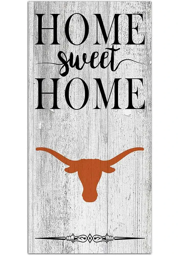 Texas Longhorns Home Sweet Home Whitewashed Sign - Burnt Orange