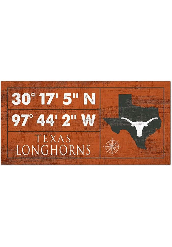 Texas Longhorns Horizontal Coordinate Sign - Burnt Orange