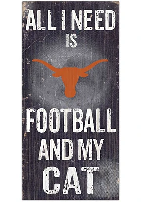 Texas Longhorns Football and My Cat Sign - Burnt Orange