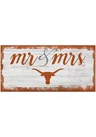 Texas Longhorns Script Mr and Mrs Sign - Burnt Orange