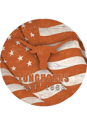 Texas Longhorns 24in Flag Circle Sign - Burnt Orange