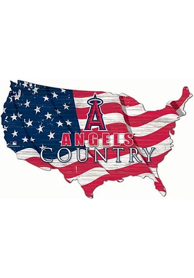 Los Angeles Angels USA Shape Flag Cutout Sign - Red