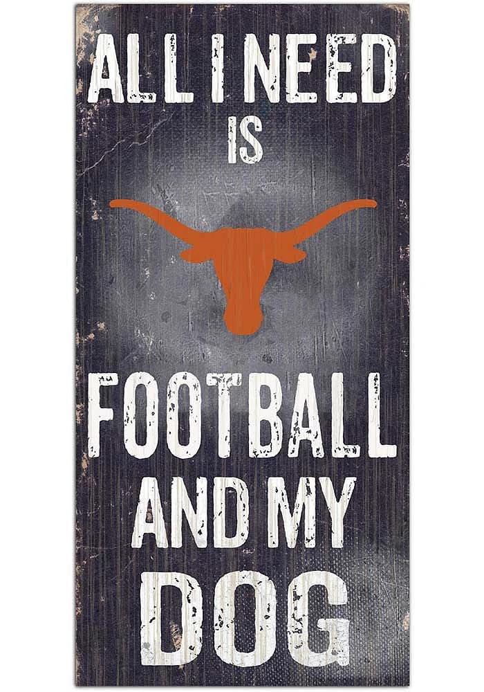 Texas Longhorns Football and My Dog Sign - Burnt Orange