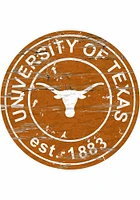 Texas Longhorns Distressed Round Sign - Burnt Orange