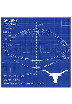 Texas Longhorns Ball Blueprint Sign - Burnt Orange