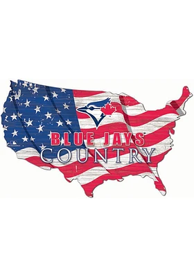 Toronto Blue Jays USA Shape Flag Cutout Sign - Blue