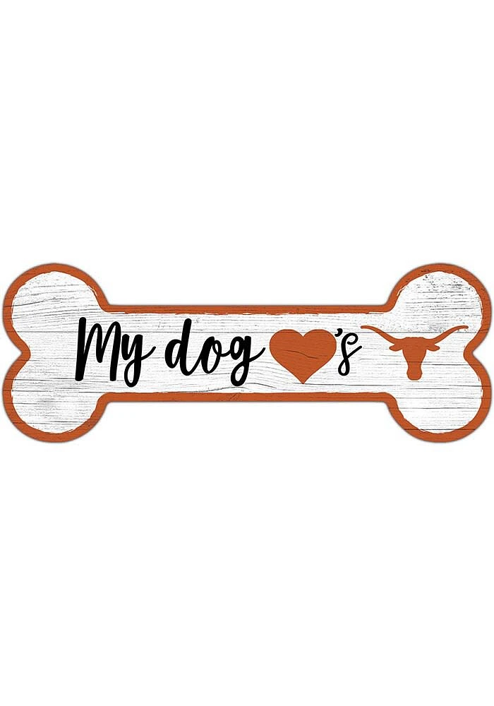 Texas Longhorns Dog Bone 6x12 Sign - Burnt Orange