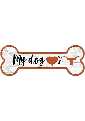 Texas Longhorns Dog Bone 6x12 Sign - Burnt Orange