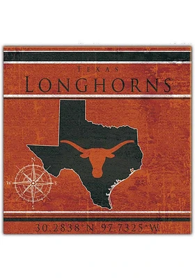 Texas Longhorns Coordinates Sign - Burnt Orange