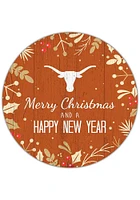 Texas Longhorns Merry Christmas and New Year Circle Sign - Burnt Orange