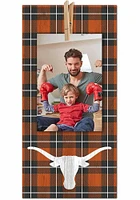 Texas Longhorns Plaid Clothespin Sign - Burnt Orange