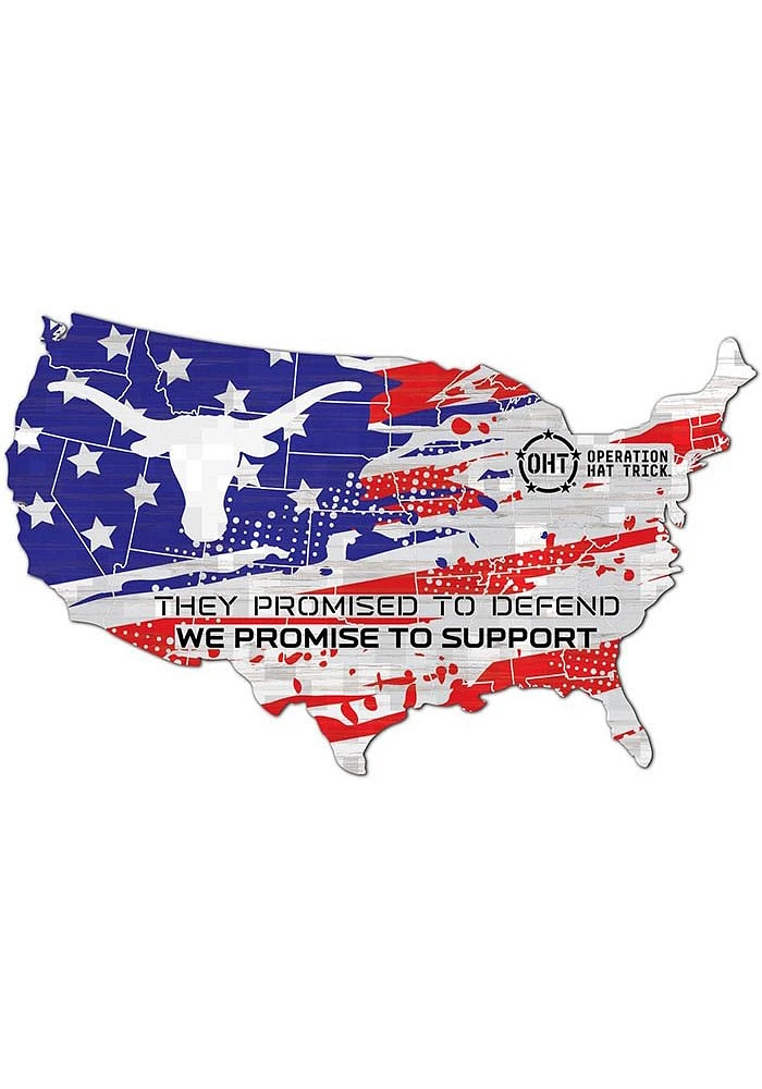 Texas Longhorns OHT USA Shape Cutout Sign - Burnt Orange