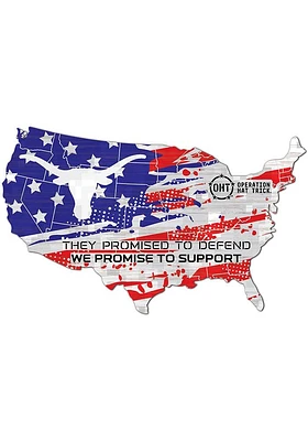 Texas Longhorns OHT USA Shape Cutout Sign - Burnt Orange