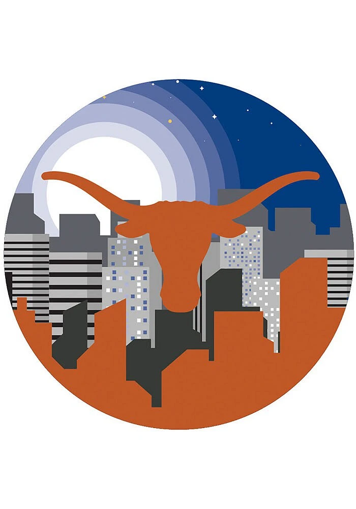 Texas Longhorns Landscape Circle Sign - Burnt Orange