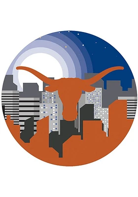 Texas Longhorns Landscape Circle Sign - Burnt Orange