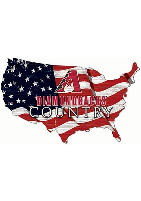 Arizona Diamondbacks USA Shape Flag Cutout Sign - Red