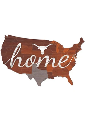Texas Longhorns USA Shape Cutout Sign - Burnt Orange