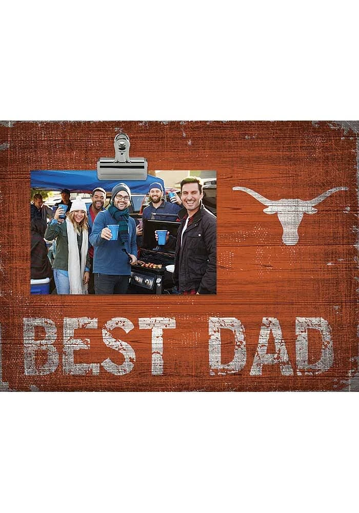 Texas Longhorns Best Dad Clip Picture Frame - Burnt Orange