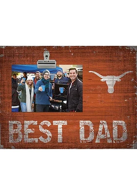 Texas Longhorns Best Dad Clip Picture Frame - Burnt Orange
