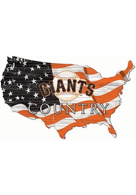 San Francisco Giants USA Shape Flag Cutout Sign - Orange