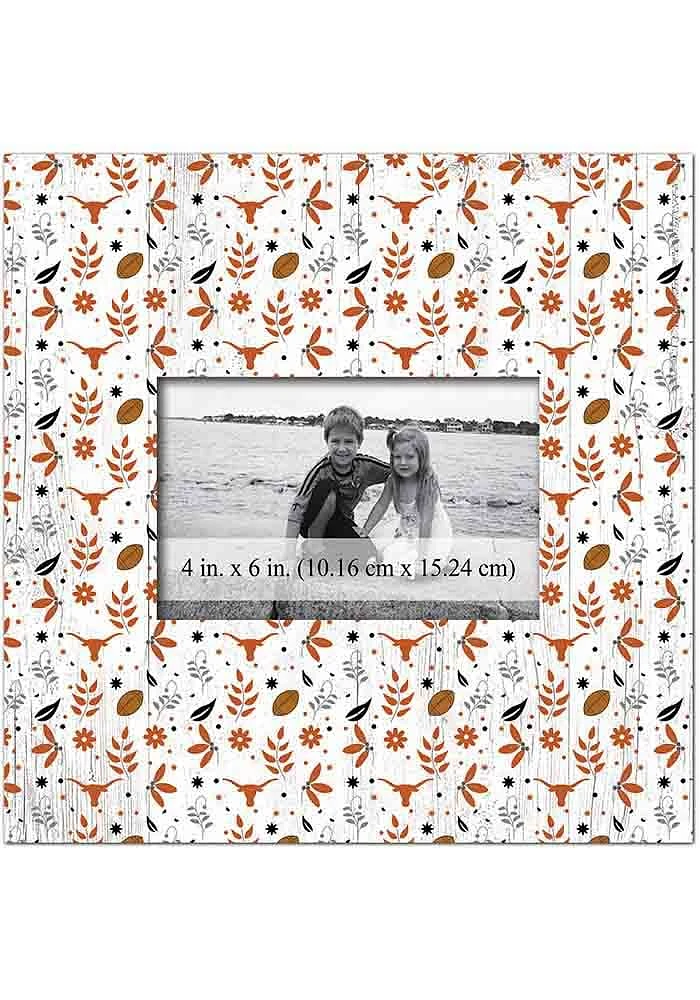 Texas Longhorns Floral Pattern Picture Frame - Burnt Orange