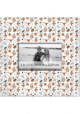 Texas Longhorns Floral Pattern Picture Frame - Burnt Orange