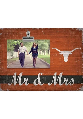Texas Longhorns Mr and Mrs Clip Picture Frame - Burnt Orange