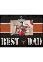 Texas Longhorns Best Dad Striped Clip Picture Frame - Burnt Orange