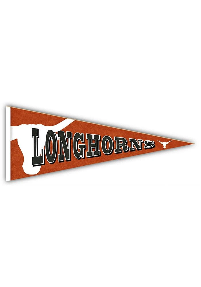 Texas Longhorns Wood Pennant Sign - Burnt Orange