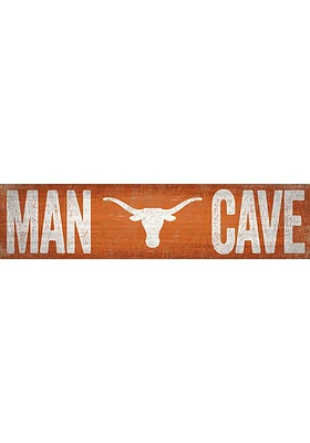 Texas Longhorns Man Cave 6x24 Sign - Burnt Orange