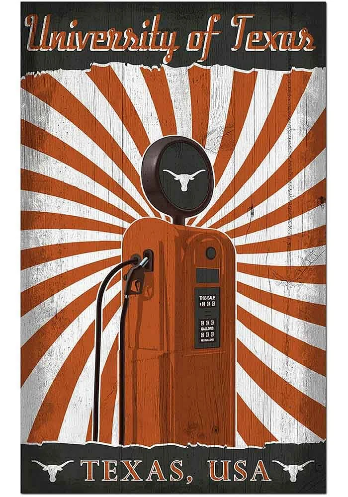 Texas Longhorns Retro Pump Location Sign - Burnt Orange