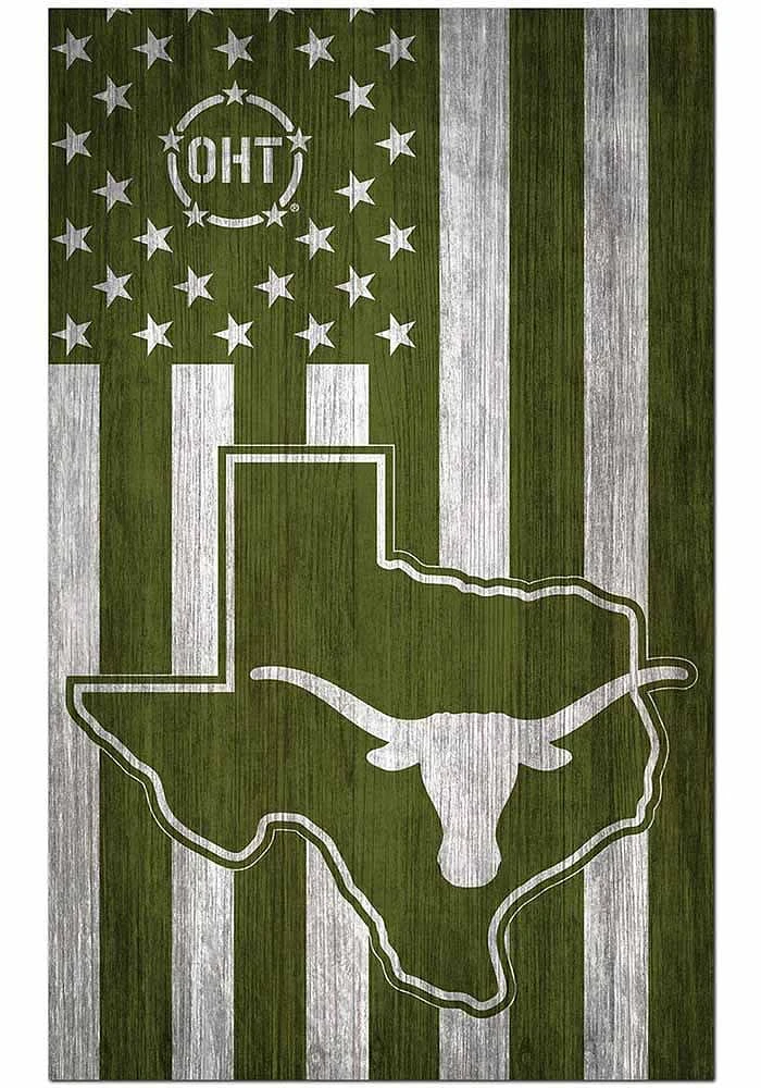 Texas Longhorns 11x19 OHT Military Flag Sign - Burnt Orange