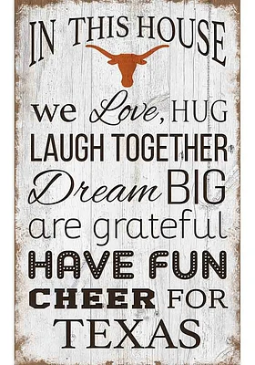 Texas Longhorns In This House 11x19 Sign - Burnt Orange