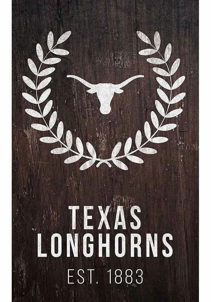 Texas Longhorns Laurel Wreath Sign - Burnt Orange