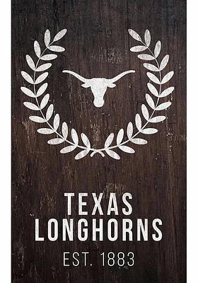Texas Longhorns Laurel Wreath Sign - Burnt Orange