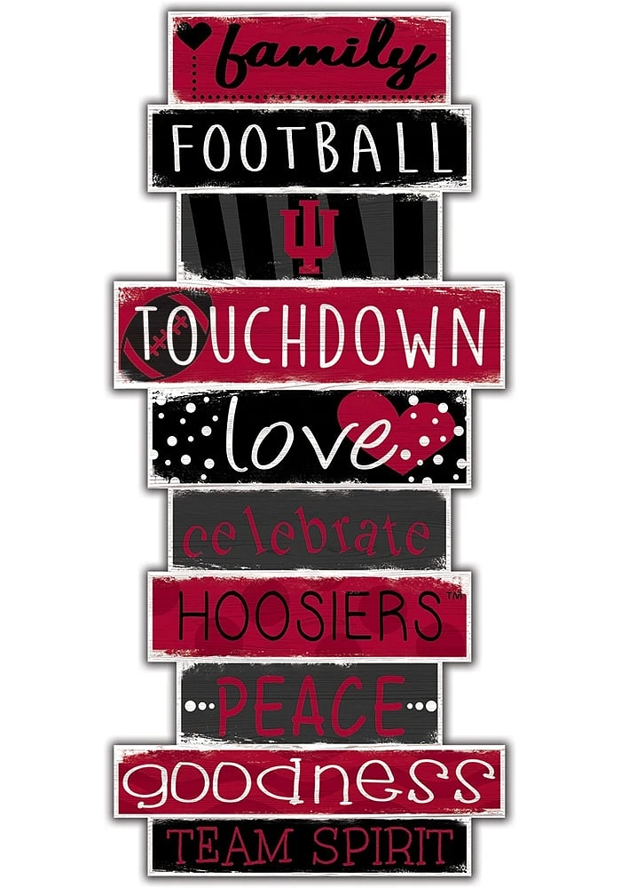 Indiana Hoosiers Celebrations Stack 24 Inch Sign - Crimson
