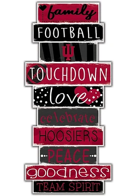 Indiana Hoosiers Celebrations Stack 24 Inch Sign - Crimson