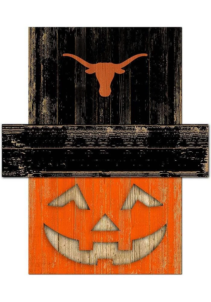 Texas Longhorns Pumpkin Head Sign - Burnt Orange