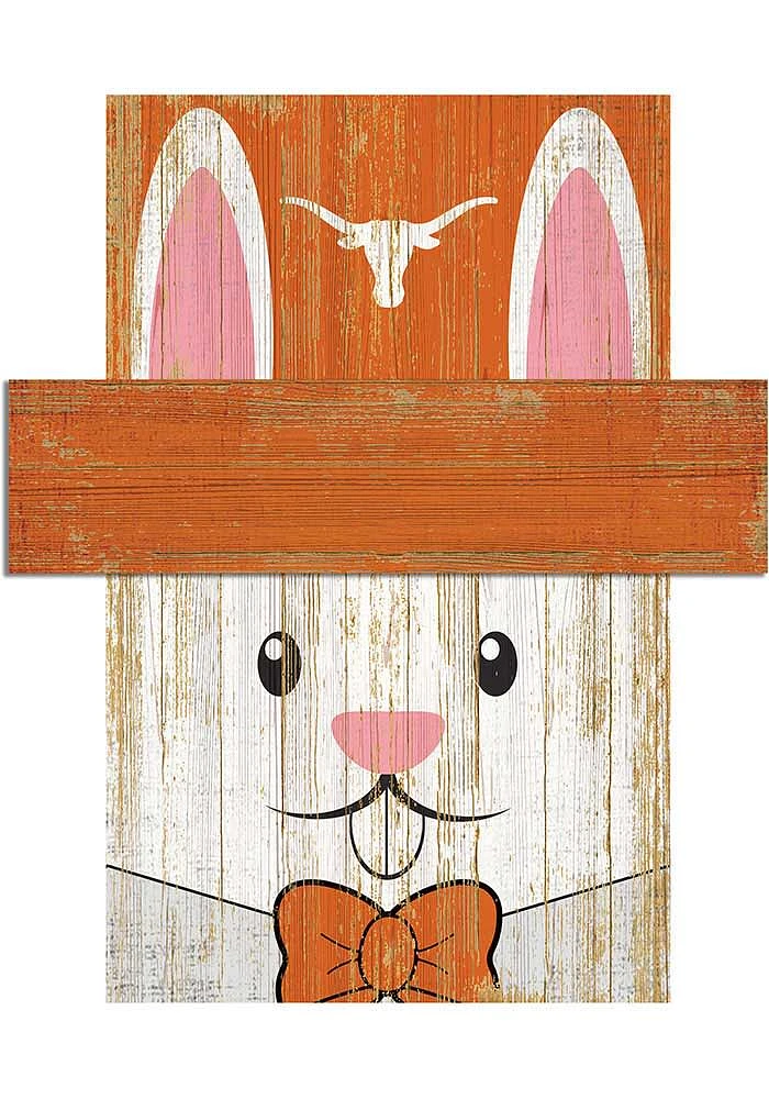 Texas Longhorns Easter Bunny Head Sign - Burnt Orange