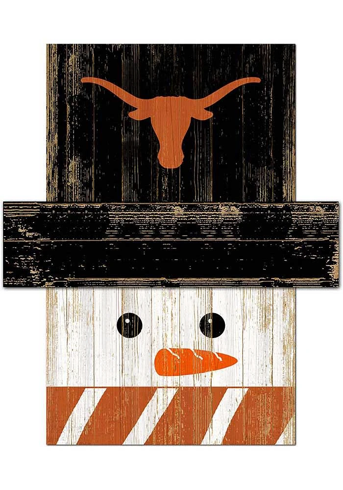 Texas Longhorns Snowman Head Sign - Burnt Orange